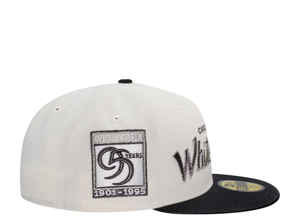 New Era Chicago White Sox 95 Years Satin Edition White Black 59Fifty Fitted Cap