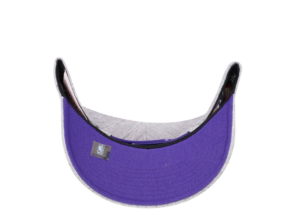 Mitchell & Ness Los Angeles Lakers Heather Gray Red Line Flex Snapback Cap