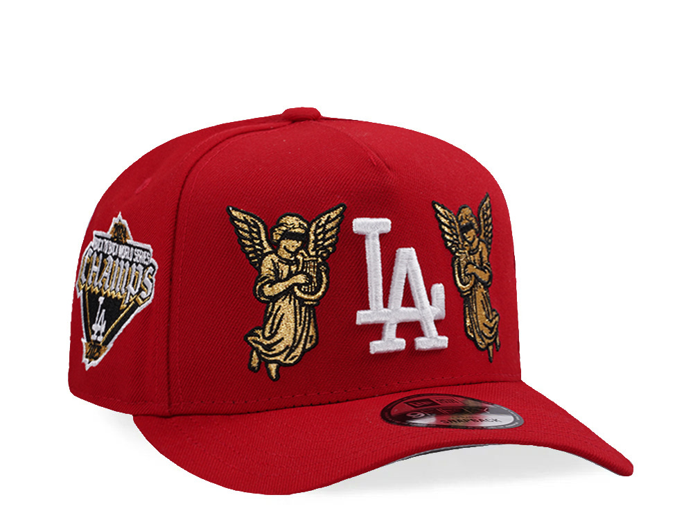 New Era Los Angeles Dodgers World Series 2025 Angel Scarlet Prime Edition 9Fifty A Frame Snapback Cap