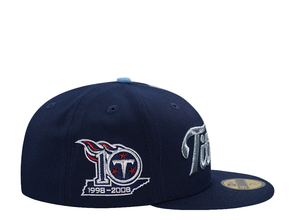 New Era Tennessee Titans 10th Anniversary Ocean Blue Prime Edition 59Fifty Fitted Cap