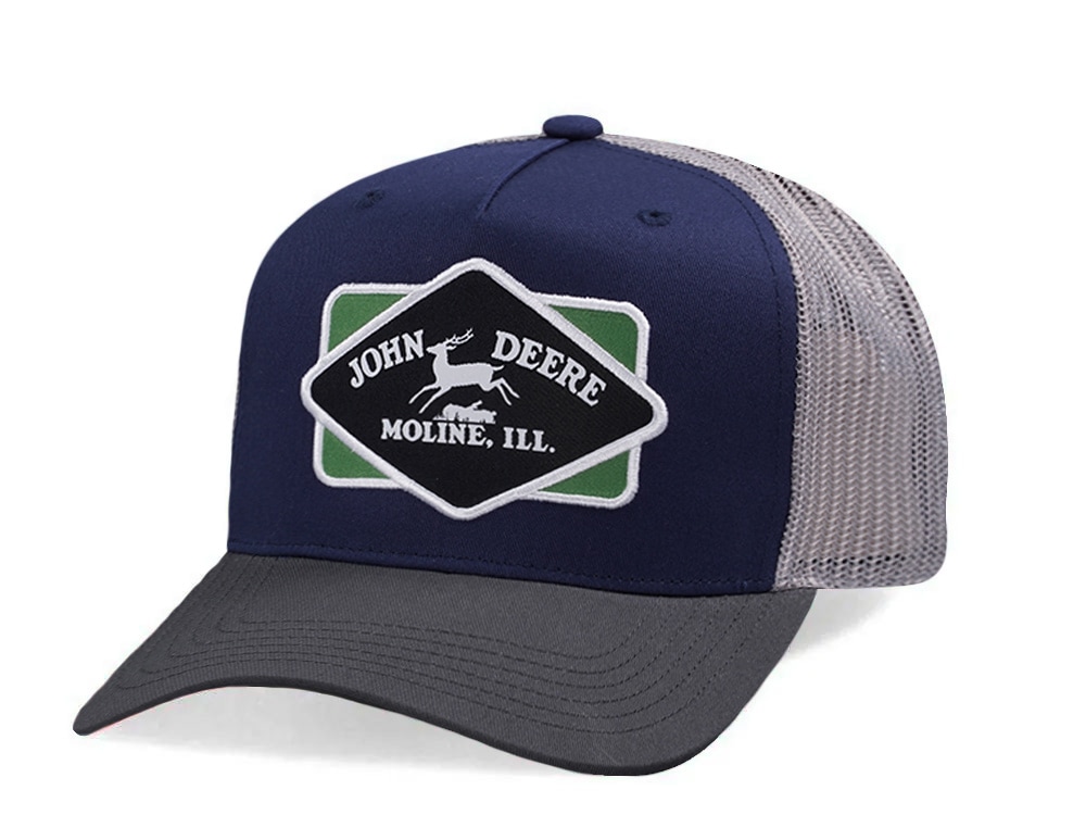 John Deere Vintage Patch Navy Trucker Snapback Cap