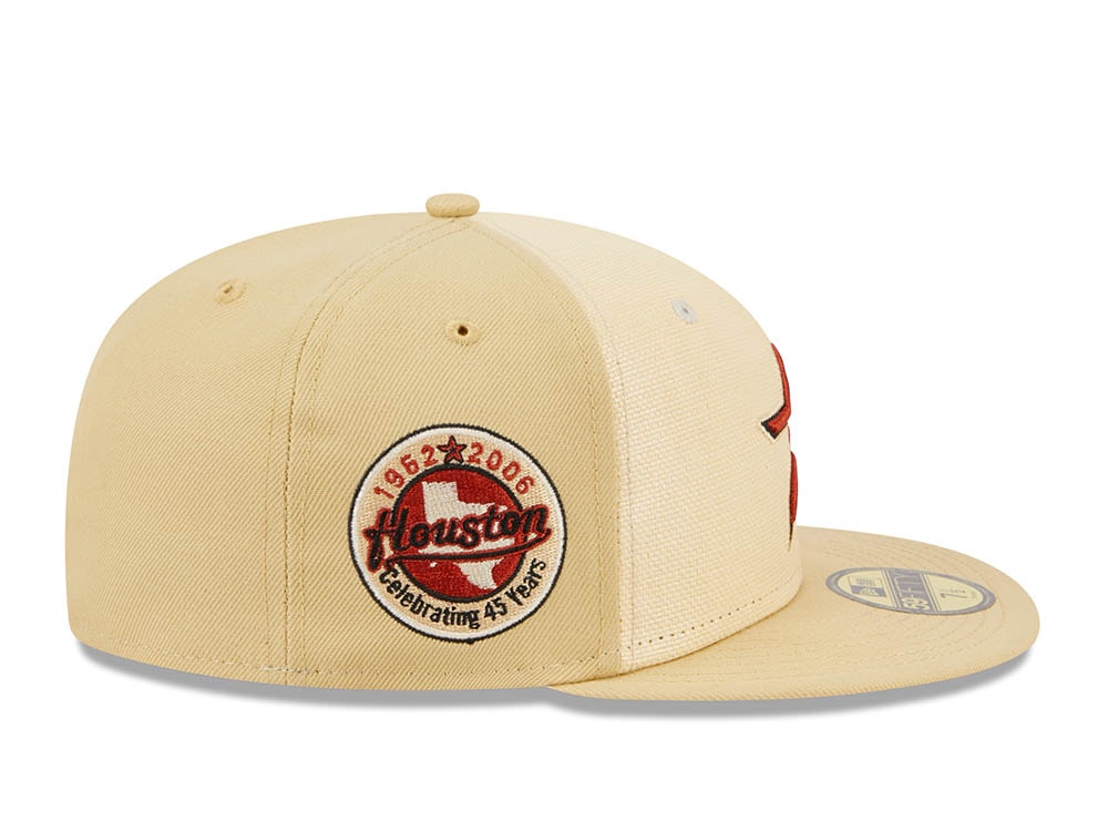 New Era Houston Astros 45th Anniversary Raffia Front Vegas Gold Edition 59Fifty Fitted Cap