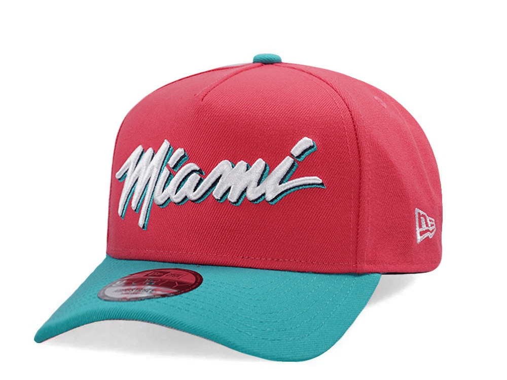 New Era Miami Heat Coral Two Tone Edition 9Forty A Frame Snapback Cap