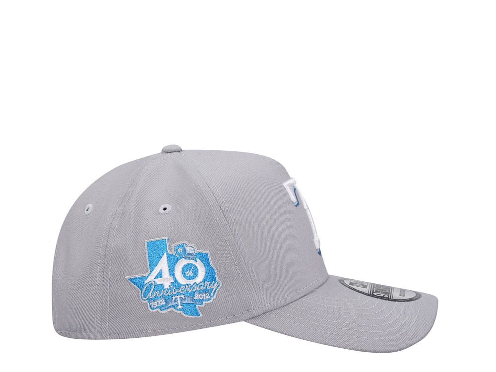 New Era Texas Rangers 40th Anniversary Gray Blue Edition 9Forty A Frame Snapback Cap