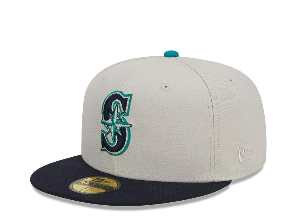 New Era Seattle Mariners Farm Team Stone Throwback Two Tone Edition 59Fifty Fitted Cap
