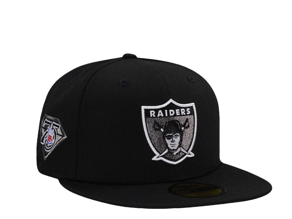 New Era Las Vegas Raiders 75th Anniversary Black Prime Edition 59Fifty Fitted Cap