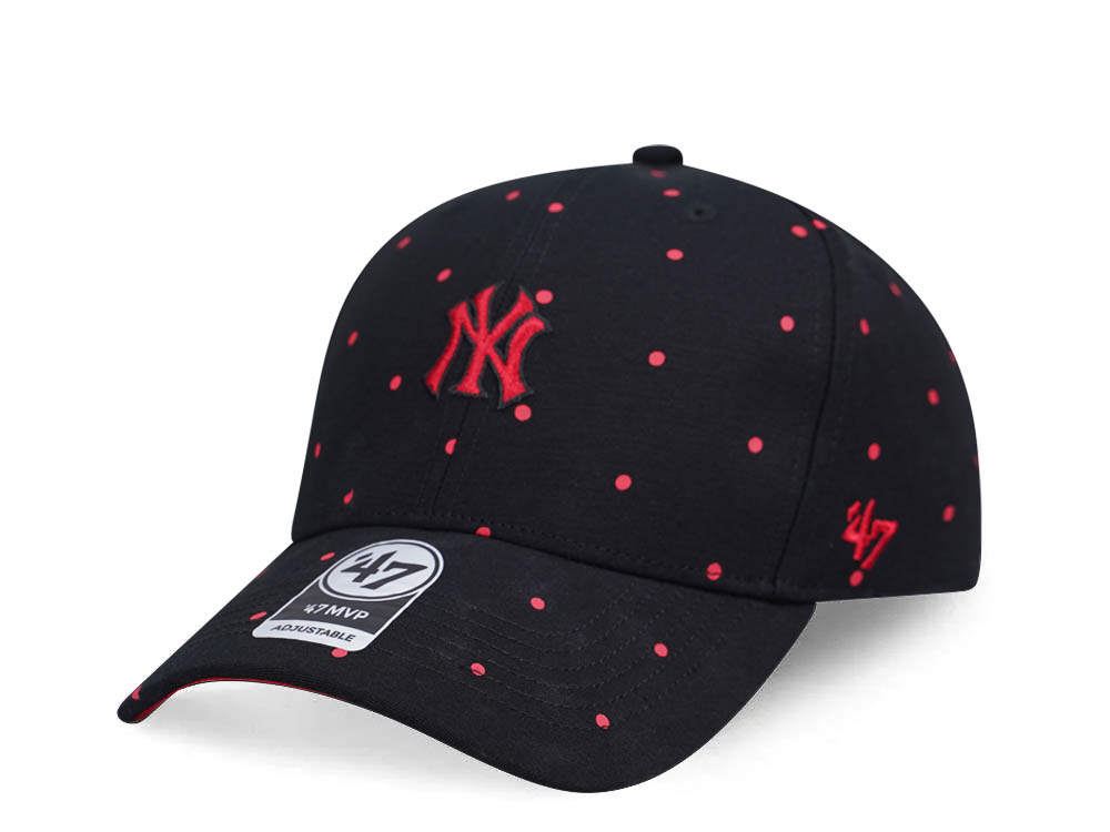 47Brand New York Yankees Black Dotted MVP Strapback Cap