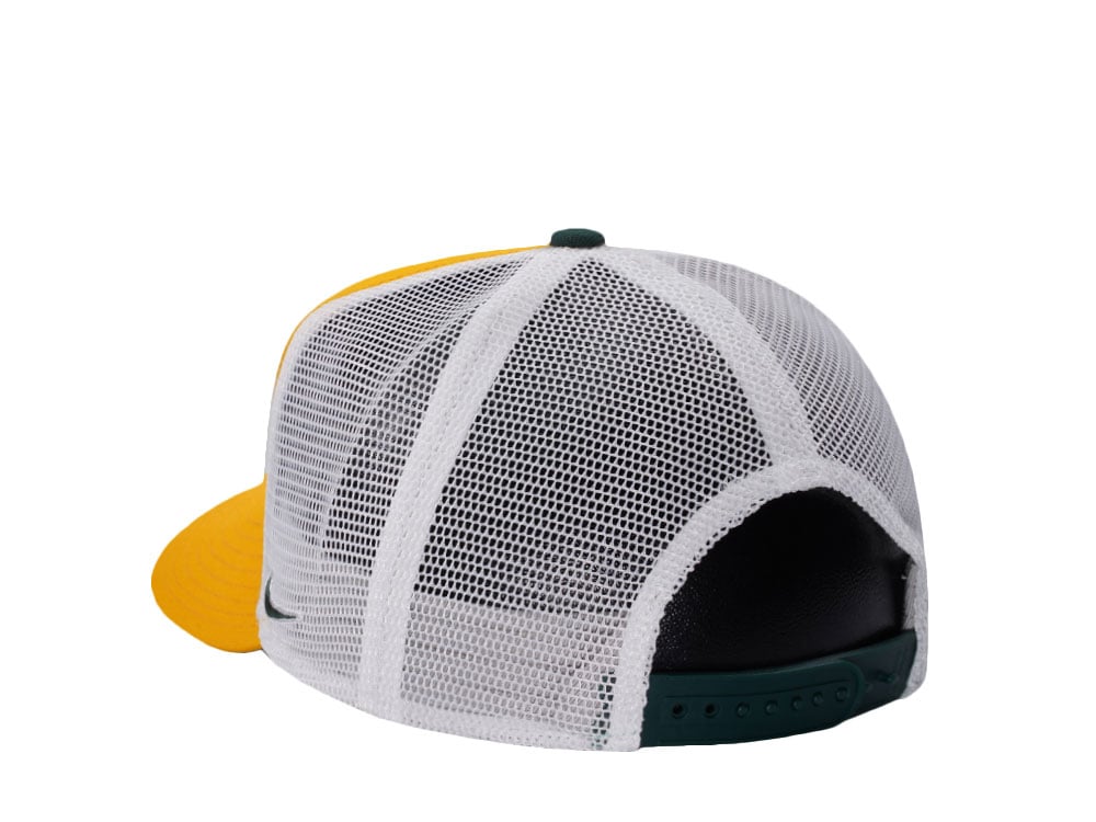 Nike Oakland Athletics Primetime Dri-Fit Rise Yellow Edition Trucker Snapback Cap