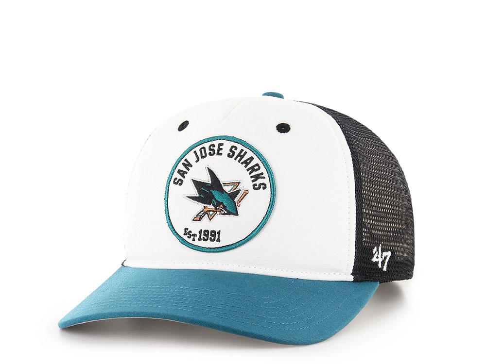 47Brand San Jose Sharks Classic DP Red Swell Trucker Snapback Cap
