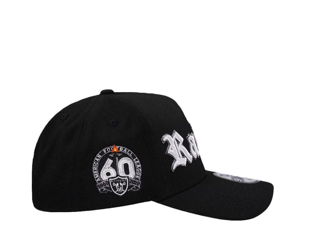 New Era Las Vegas Raiders 60th Anniversary Script Edition 9Forty A Frame Snapback Cap