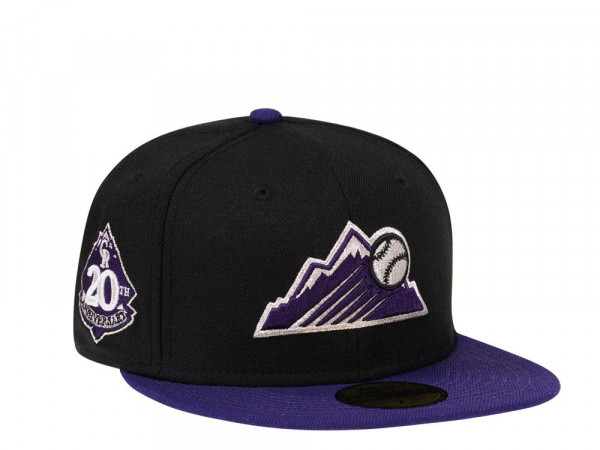 New Era Colorado Rockies 20th Anniversary Two Tone Silver Pop Edition 59Fifty Fitted Cap