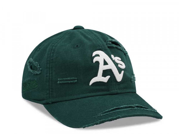 New Era Oakland Athletics Dark Green Washed Distress 9Twenty Strapback Cap