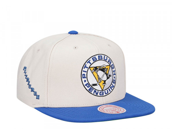 Mitchell & Ness Pittsburgh Penguins Vintage Off-White Snapback Cap