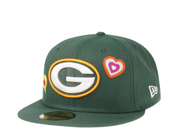 New Era Green Bay Packers Green Chainstitchheart Edition 59Fifty Fitted Cap