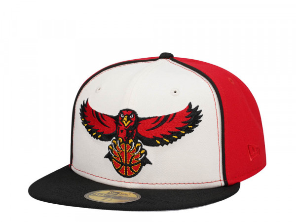 New Era Atlanta Hawks Chrome Black Red Two Tone Edition 59Fifty Fitted Cap