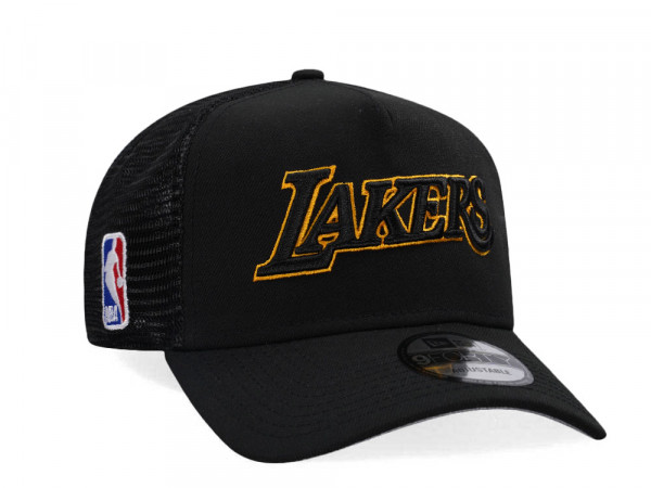 New Era Los Angeles Lakers Black Classic Edition Trucker A Frame Snapback Cap