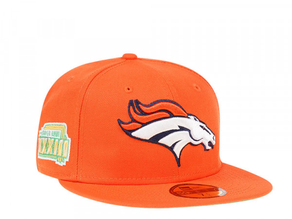 New Era Denver Broncos Citruspop Patch Super Bowl XXXIII 59fifty Fitted Cap