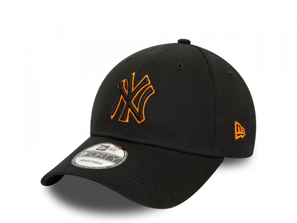 New Era New York Yankees Team Outline Black 9Forty Strapback Cap